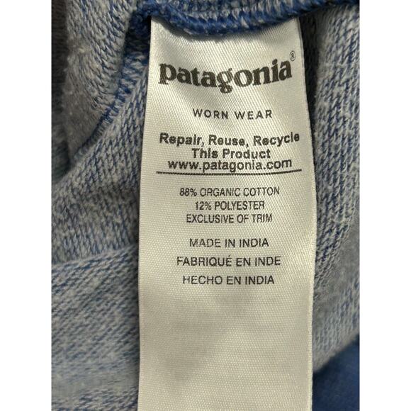 Patagonia Men's Blue Organic Cotton Raglan Sleeve Pullover Sweatshirt Size M - Picture 6 of 10